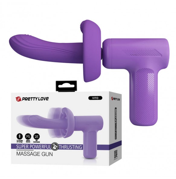 PRETTY LOVE - VITO Super Powerful Thrusting Massage Gun (Chargeable - Purple)